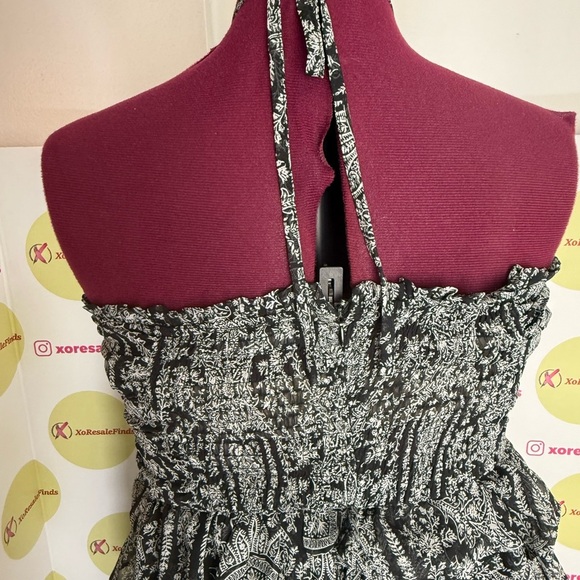 Shop Neighbor Black Smocked Tiered Halter Midi Dress - Picture 6 of 10